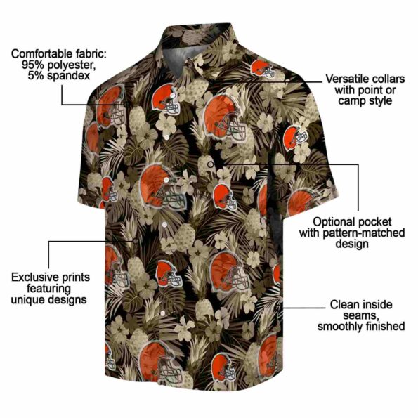 cleveland browns floral pineapple brown hawaiian shirt new arrival