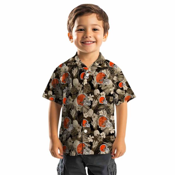 cleveland browns floral pineapple brown hawaiian shirt top rated