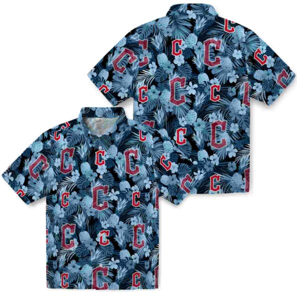 cleveland-guardians-floral-pineapple-navy-blue-hawaiian-shirt-high-quality cleveland guardians floral pineapple navy blue hawaiian shirt high quality