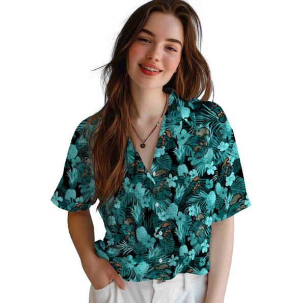 coastal carolina chanticleers floral pineapple green hawaiian shirt latest model