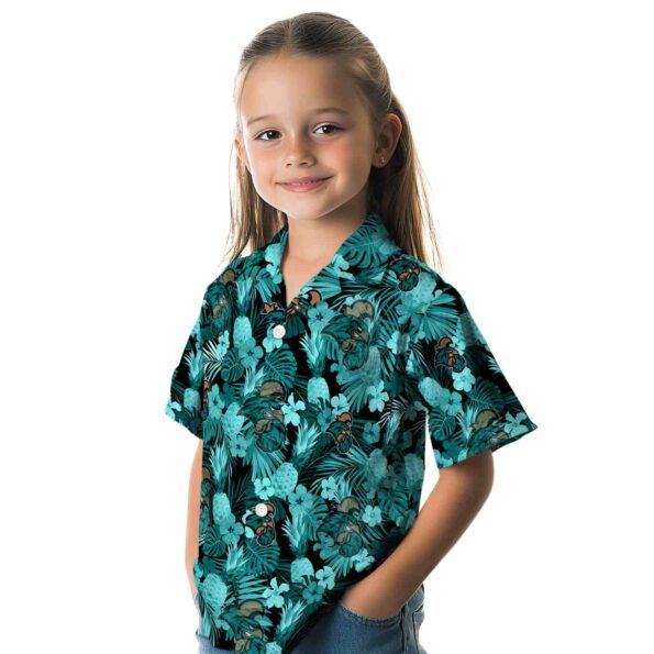 coastal carolina chanticleers floral pineapple green hawaiian shirt premium grade