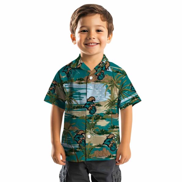 coastal-carolina-chanticleers-palm-horizon-green-hawaiian-shirt-top-rated coastal carolina chanticleers palm horizon green hawaiian shirt top rated