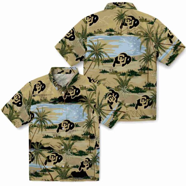 colorado-buffaloes-palm-horizon-gold-hawaiian-shirt-high-quality colorado buffaloes palm horizon gold hawaiian shirt high quality