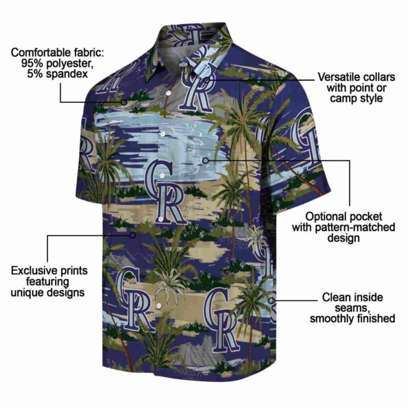 colorado rockies palm horizon blue hawaiian shirt new arrival