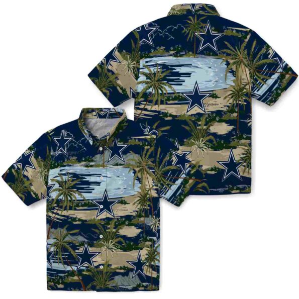 dallas-cowboys-palm-horizon-blue-hawaiian-shirt-high-quality dallas cowboys palm horizon blue hawaiian shirt high quality