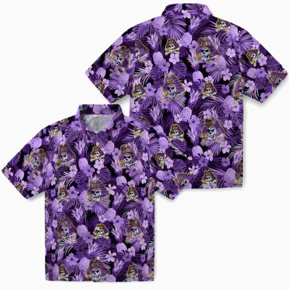 east carolina pirates floral pineapple purple hawaiian shirt high quality