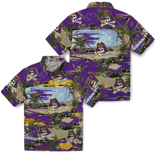 east-carolina-pirates-palm-horizon-purple-hawaiian-shirt-high-quality east carolina pirates palm horizon purple hawaiian shirt high quality