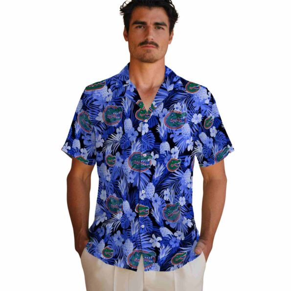 florida gators floral pineapple blue hawaiian shirt fashion forward