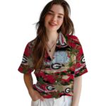 georgia-bulldogs-palm-horizon-red-hawaiian-shirt-best-selling