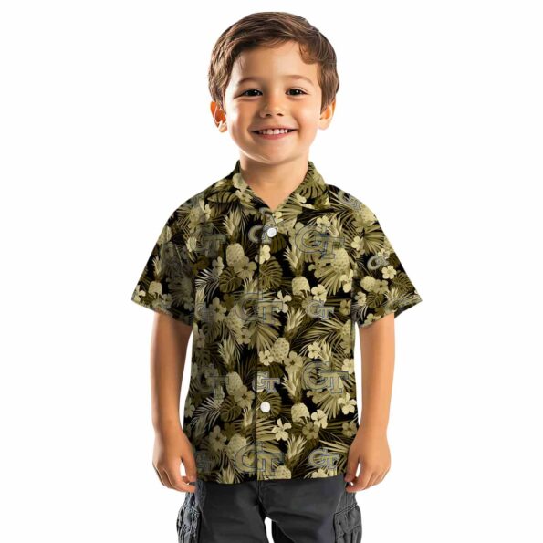 georgia tech yellow jackets floral pineapple gold hawaiian shirt top rated