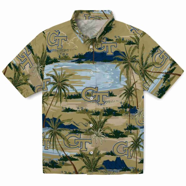 georgia-tech-yellow-jackets-palm-horizon-gold-hawaiian-shirt-best-selling georgia tech yellow jackets palm horizon gold hawaiian shirt best selling