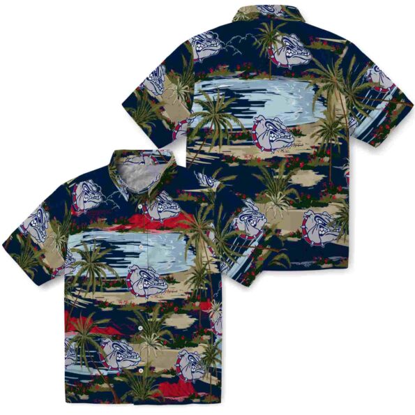gonzaga-bulldogs-palm-horizon-blue-hawaiian-shirt-high-quality gonzaga bulldogs palm horizon blue hawaiian shirt high quality