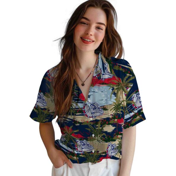 gonzaga-bulldogs-palm-horizon-blue-hawaiian-shirt-latest-model gonzaga bulldogs palm horizon blue hawaiian shirt latest model