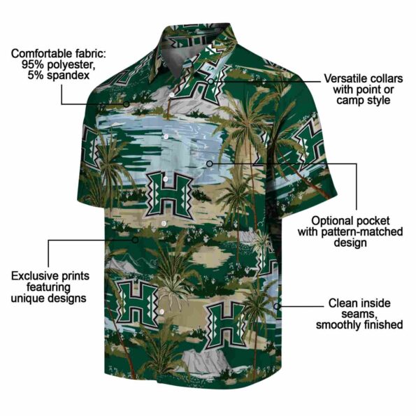 hawaii-rainbow-warriors-palm-horizon-green-hawaiian-shirt-new-arrival hawaii rainbow warriors palm horizon green hawaiian shirt new arrival