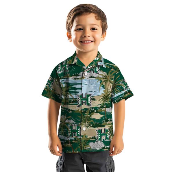 hawaii-rainbow-warriors-palm-horizon-green-hawaiian-shirt-top-rated hawaii rainbow warriors palm horizon green hawaiian shirt top rated