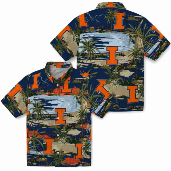 illinois-fighting-illini-palm-horizon-blue-hawaiian-shirt-high-quality illinois fighting illini palm horizon blue hawaiian shirt high quality