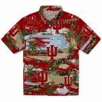Indiana Hoosiers Hawaiian Shirt - Palm Horizon Red 1 indiana-hoosiers-palm-horizon-red-hawaiian-shirt-best-selling