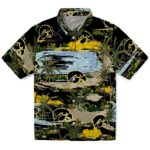 Iowa Hawkeyes Hawaiian Shirt - Palm Horizon Black 1 iowa-hawkeyes-palm-horizon-black-hawaiian-shirt-best-selling