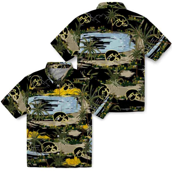 iowa-hawkeyes-palm-horizon-black-hawaiian-shirt-high-quality iowa hawkeyes palm horizon black hawaiian shirt high quality