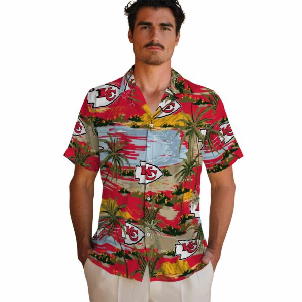 kansas city chiefs palm horizon red hawaiian shirt fashion forward