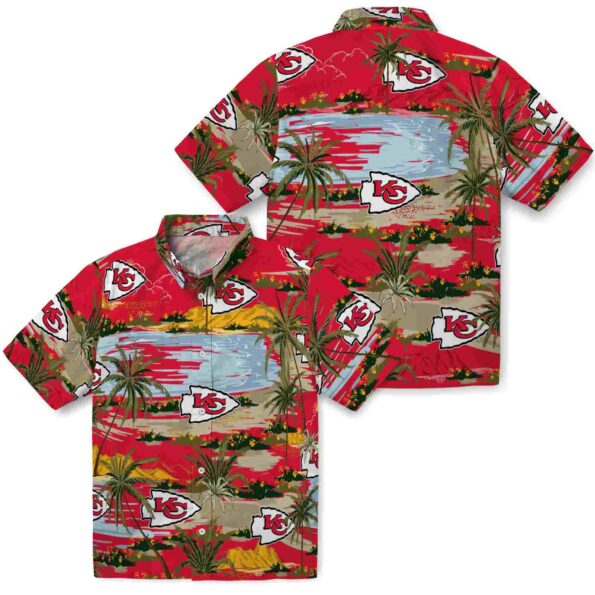 kansas city chiefs palm horizon red hawaiian shirt high quality