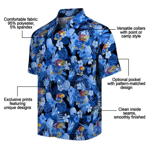 kansas jayhawks floral pineapple blue hawaiian shirt new arrival