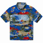 Kansas Jayhawks Hawaiian Shirt - Palm Horizon Blue 1 kansas-jayhawks-palm-horizon-blue-hawaiian-shirt-best-selling