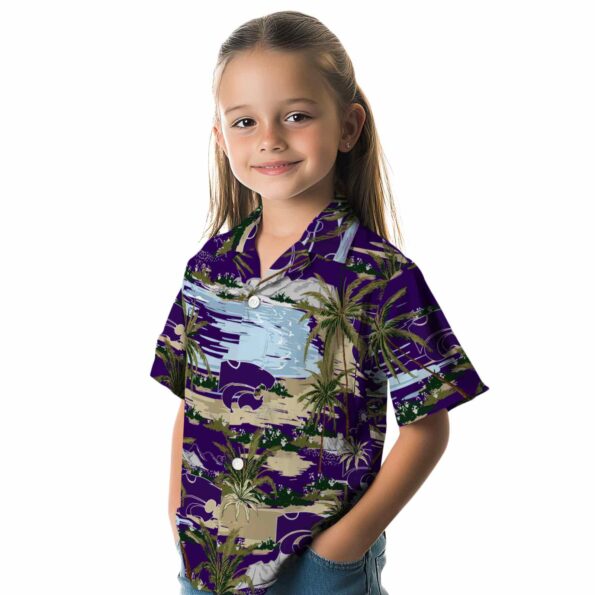 kansas state wildcats palm horizon purple hawaiian shirt premium grade