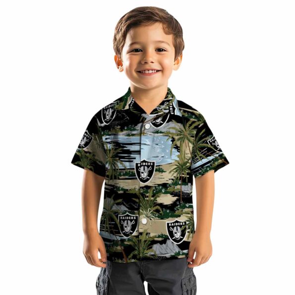 las vegas raiders palm horizon black hawaiian shirt top rated