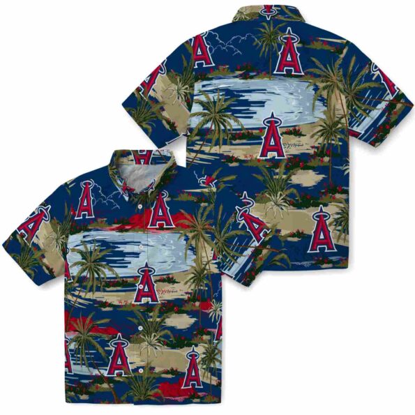 los-angeles-angels-palm-horizon-blue-hawaiian-shirt-high-quality los angeles angels palm horizon blue hawaiian shirt high quality