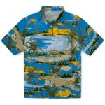 Los Angeles Chargers Hawaiian Shirt - Palm Horizon Blue 1 los-angeles-chargers-palm-horizon-blue-hawaiian-shirt-best-selling