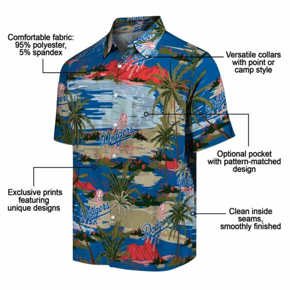 los angeles dodgers palm horizon blue hawaiian shirt new arrival