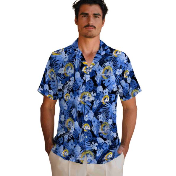 los-angeles-rams-floral-pineapple-blue-hawaiian-shirt-fashion-forward los angeles rams floral pineapple blue hawaiian shirt fashion forward