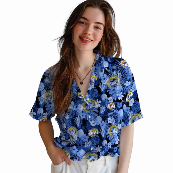 los-angeles-rams-floral-pineapple-blue-hawaiian-shirt-latest-model los angeles rams floral pineapple blue hawaiian shirt latest model