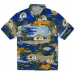 Los Angeles Rams Hawaiian Shirt - Palm Horizon Blue 1 los-angeles-rams-palm-horizon-blue-hawaiian-shirt-best-selling