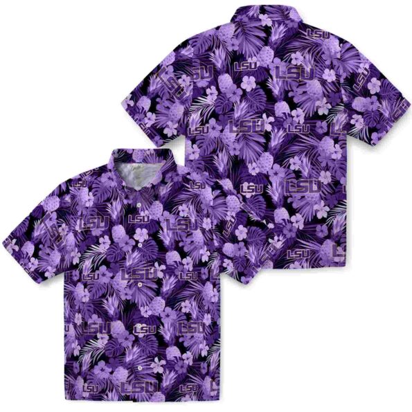 lsu tigers floral pineapple purple hawaiian shirt high quality