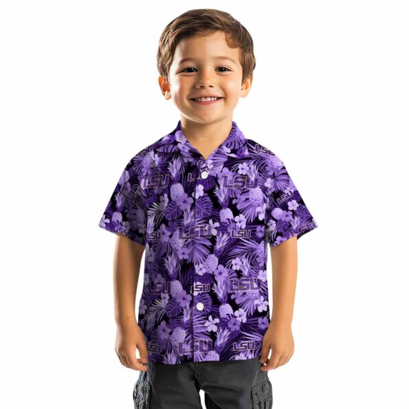 lsu tigers floral pineapple purple hawaiian shirt top rated