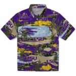 LSU Tigers Hawaiian Shirt - Palm Horizon Purple 1 lsu-tigers-palm-horizon-purple-hawaiian-shirt-best-selling
