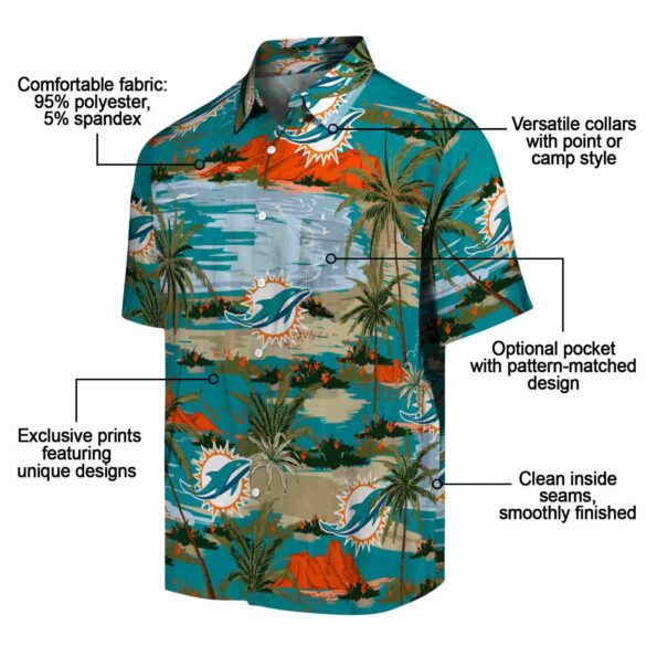 miami dolphins palm horizon aqua hawaiian shirt new arrival