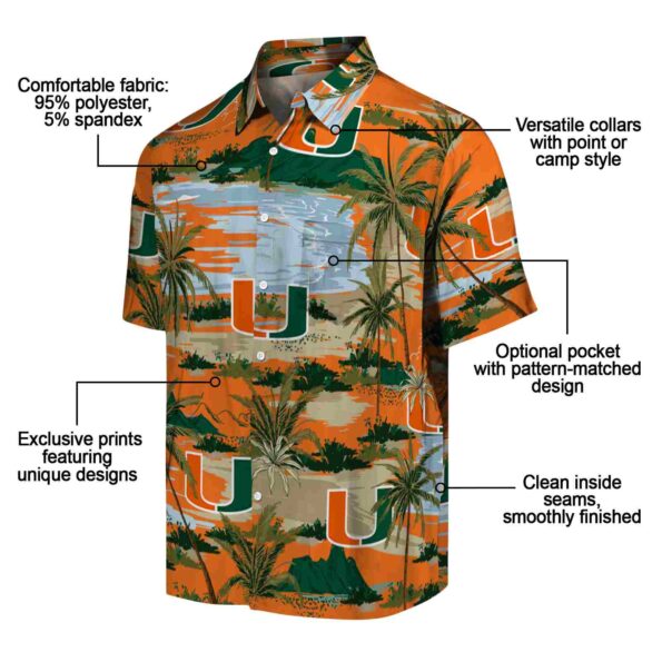 miami hurricanes palm horizon orange hawaiian shirt new arrival