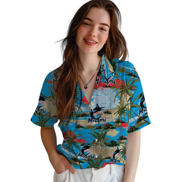miami-marlins-palm-horizon-blue-hawaiian-shirt-latest-model miami marlins palm horizon blue hawaiian shirt latest model
