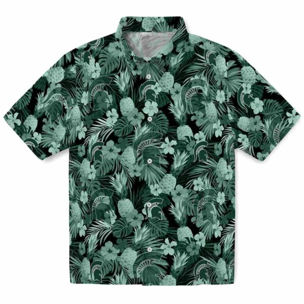 michigan-state-spartans-floral-pineapple-green-hawaiian-shirt-best-selling michigan state spartans floral pineapple green hawaiian shirt best selling