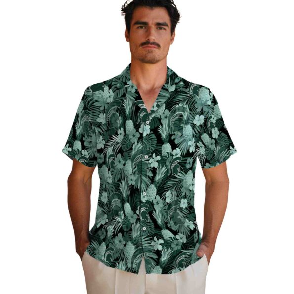 michigan-state-spartans-floral-pineapple-green-hawaiian-shirt-fashion-forward michigan state spartans floral pineapple green hawaiian shirt fashion forward