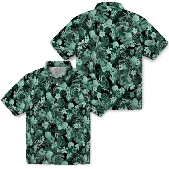 michigan-state-spartans-floral-pineapple-green-hawaiian-shirt-high-quality michigan state spartans floral pineapple green hawaiian shirt high quality