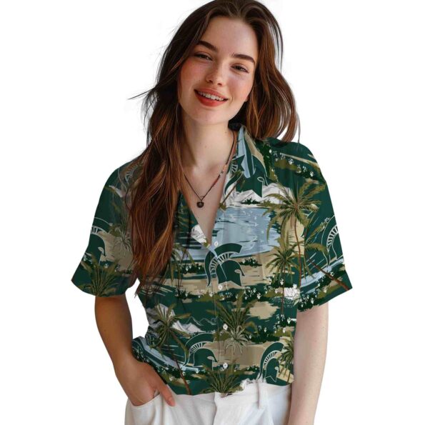 michigan-state-spartans-palm-horizon-green-hawaiian-shirt-latest-model michigan state spartans palm horizon green hawaiian shirt latest model