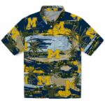 Michigan Wolverines Hawaiian Shirt - Palm Horizon Blue 1 michigan-wolverines-palm-horizon-blue-hawaiian-shirt-best-selling