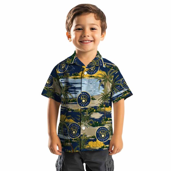 milwaukee-brewers-palm-horizon-navy-blue-hawaiian-shirt-top-rated milwaukee brewers palm horizon navy blue hawaiian shirt top rated