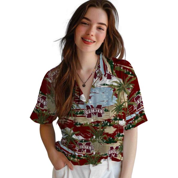 mississippi-state-bulldogs-palm-horizon-maroon-hawaiian-shirt-latest-model mississippi state bulldogs palm horizon maroon hawaiian shirt latest model