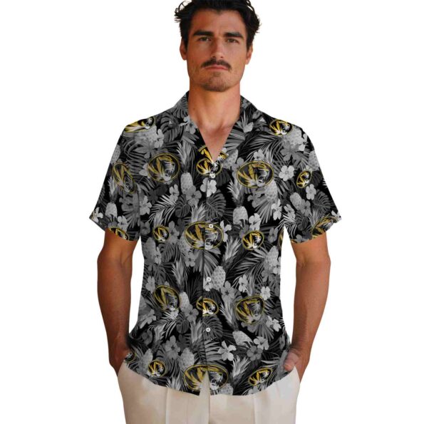 missouri tigers floral pineapple black hawaiian shirt fashion forward