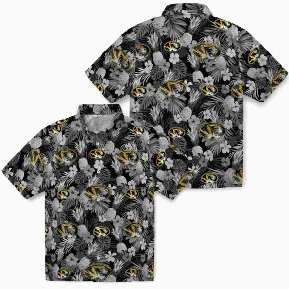 missouri tigers floral pineapple black hawaiian shirt high quality